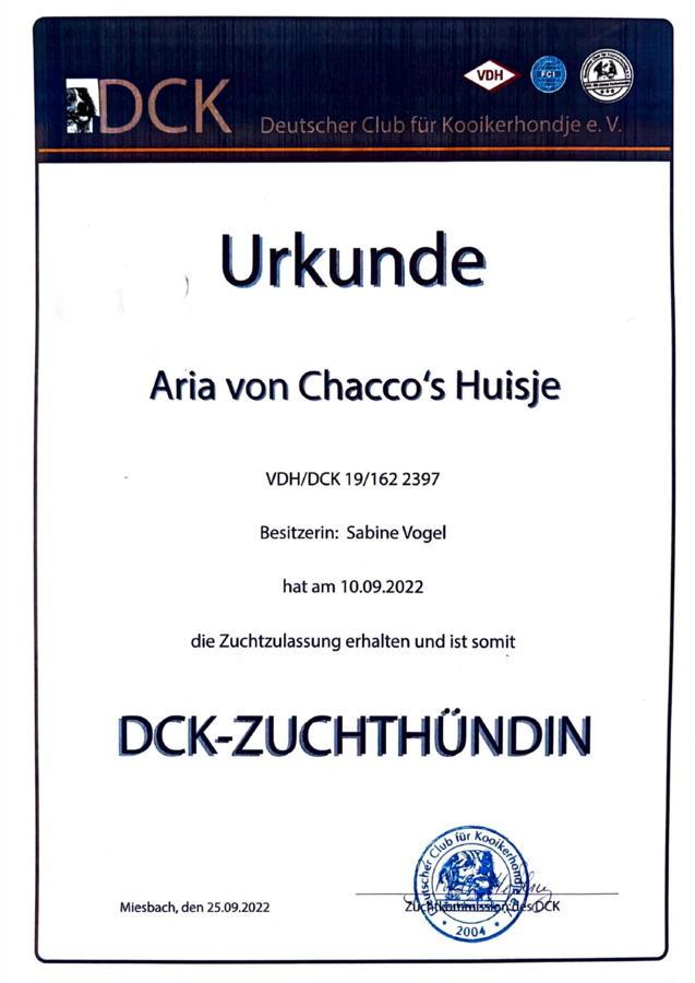 20220925_Aria_Urkunde_Zuchthuendin
