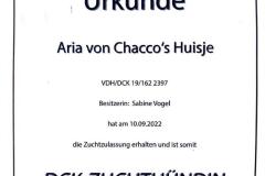 20220925_Aria_Urkunde_Zuchthuendin